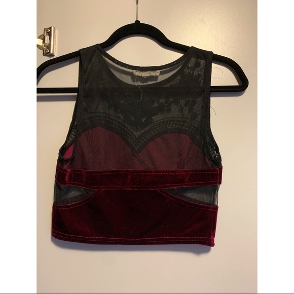 STARING AT STARS velvet & lace crop top - Picture 4 of 5